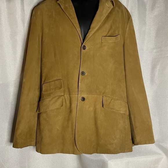 Polo Ralph Lauren Mens Brown Suede Three Button Blazer XL - Picture 4 of 12